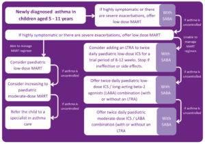 PCRS – New asthma guidelines infographic. Available from: https://www.pcrs-uk.org/sites/default/files/resource/New_asthma_guidelines_first_steps.pdf